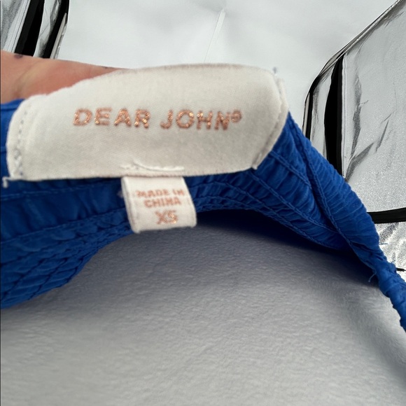 Dear John Blue Tiered Smocked Sundress Sleeveless Summer Dress Size XS - Picture 2 of 13